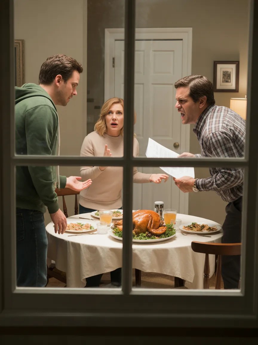Even after years of tension, I invited my family for Thanksgiving. Mid-dinner, my dad slid me a fake eviction notice—“Seven days,” my mom